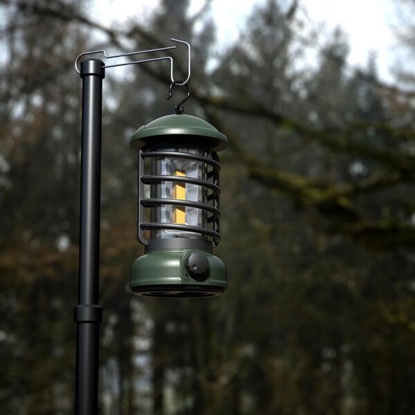 Madfox Vi̇ntage Glampi̇ng Kamp Lambasi 300 Lümen Yeşi̇l Renk Pi̇lli̇