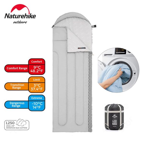 Naturehike L250 Zarf Tarzı Kapüşonlu Uyku Tulumu -10°C