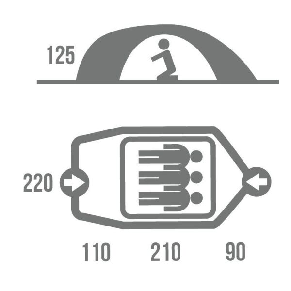 Husky Baron Yesil 3 Kisilik Cadir