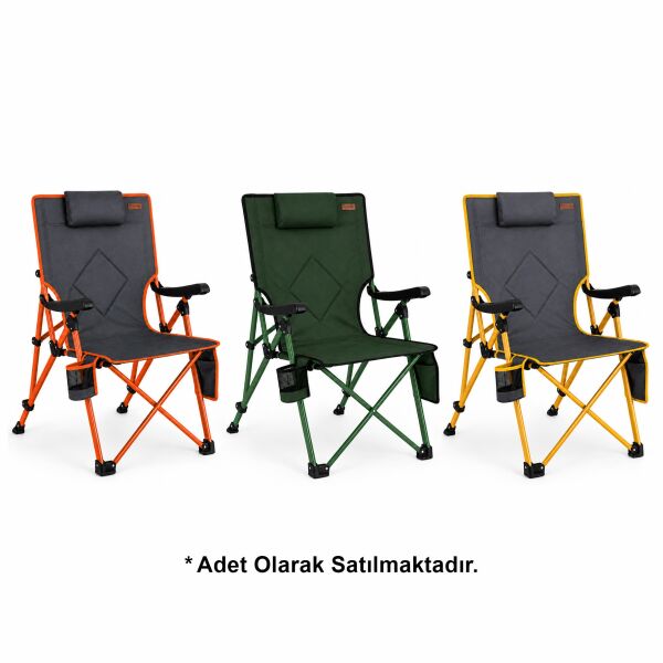 Madfox FlexLounge 3X Katlanabilir Kamp Sandalyesi Steel Mustard