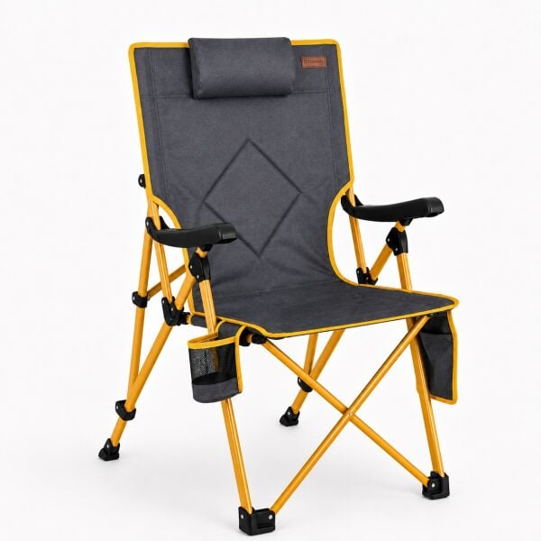 Madfox FlexLounge 3X Katlanabilir Kamp Sandalyesi Steel Mustard