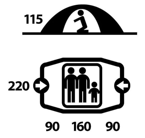 Husky Burton Yesil 2+1 Kisilik Cadir