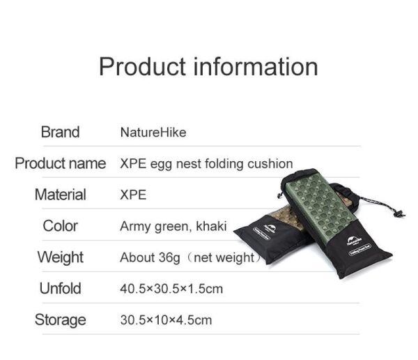 Naturehike XPE Katlanır Oturma Matı [Z Mat]
