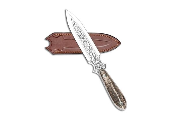 Bora 503 Boynuz Saplı Gravürlü Zarf Açacağı