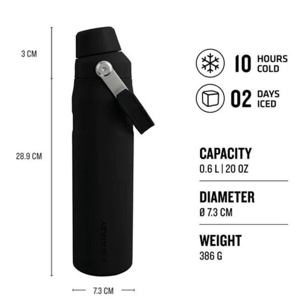 Stanley The Aeroli̇ght Iceflow Soğuk Su Termosu 0.60 Li̇tre Si̇yah