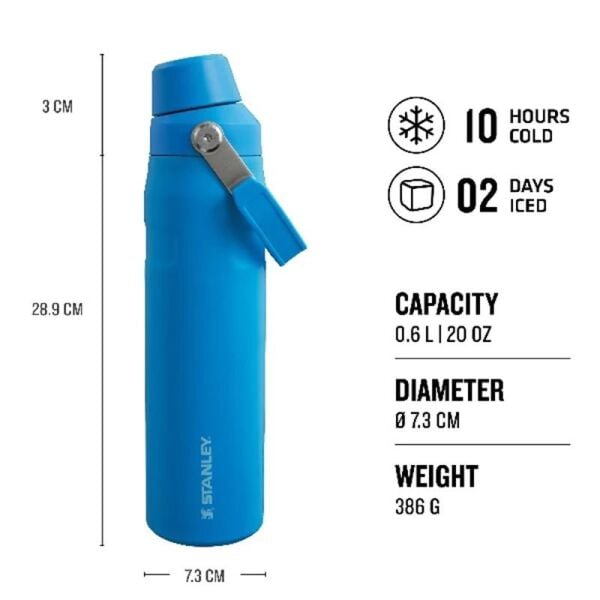 STANLEY THE AEROLİGHT ICEFLOW SOĞUK SU TERMOSU 0.60 LİTRE MAVİ