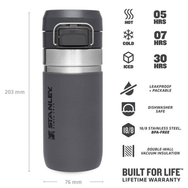 STANLET THE QUİCK FLİP 0.47 LİTRE TERMOS FÜME RENK