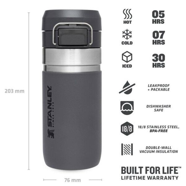 Stanlet The Qui̇ck Fli̇p 0.47 Li̇tre Termos Füme Renk