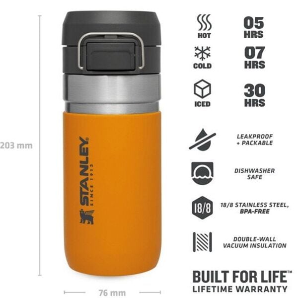 Stanlet The Qui̇ck Fli̇p 0.47 Li̇tre Termos Safran Renk