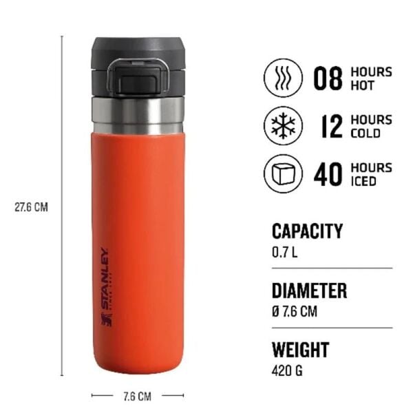STANLEY THE QUİCK FLİP TERMOS 0.70 LİTRE TURUNCU