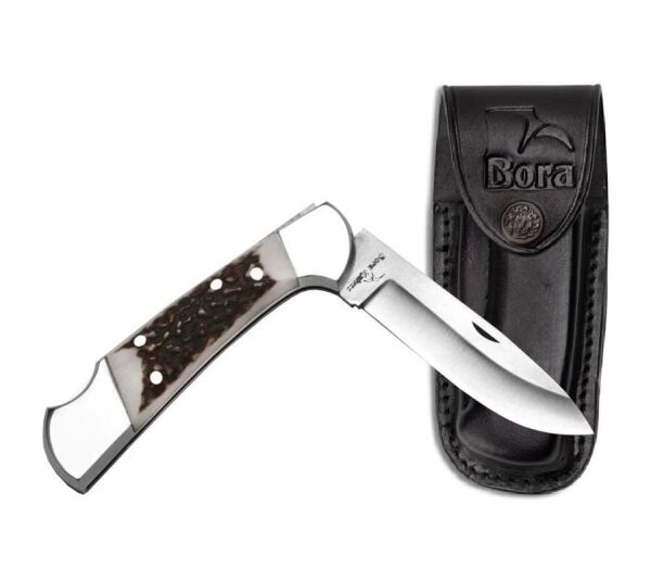 Bora 201 BP Orta Boy Yuvarlak Uçlu Boynuz Saplı Çakı