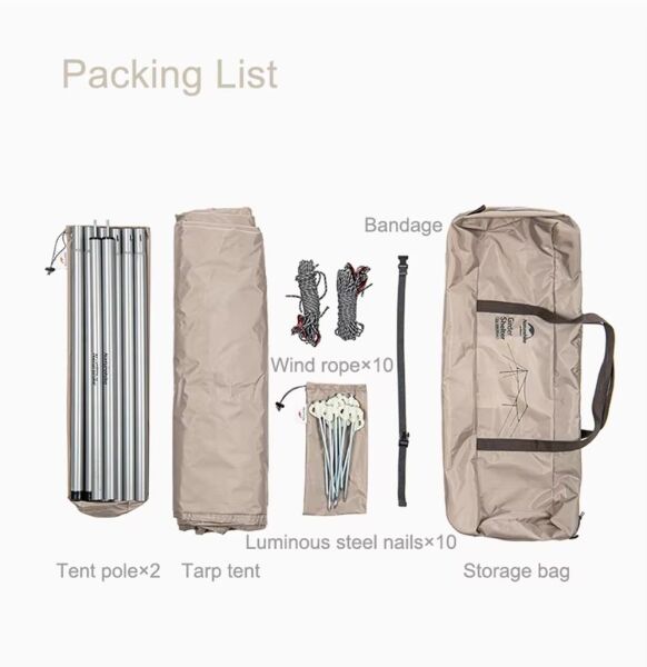 Naturehike Hexagon Glamping 3x4.8 mt Tarp [Güneş ve Rüzgar Koruma Tentesi]