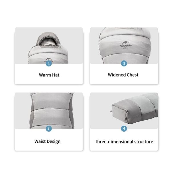 NATUREHİKE P400  -18 DERECE GRİ UYKU TULUMU