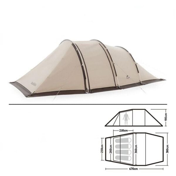 Naturehike Cloud Vessel UPF50+ Snow Skirt 4-6 Kişilik Tünel Çadır