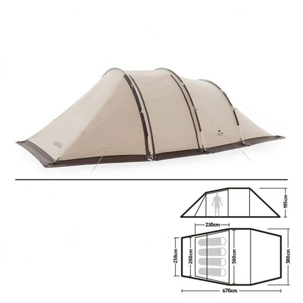 Naturehike Cloud Vessel UPF50+ Snow Skirt 4-6 Kişilik Tünel Çadır